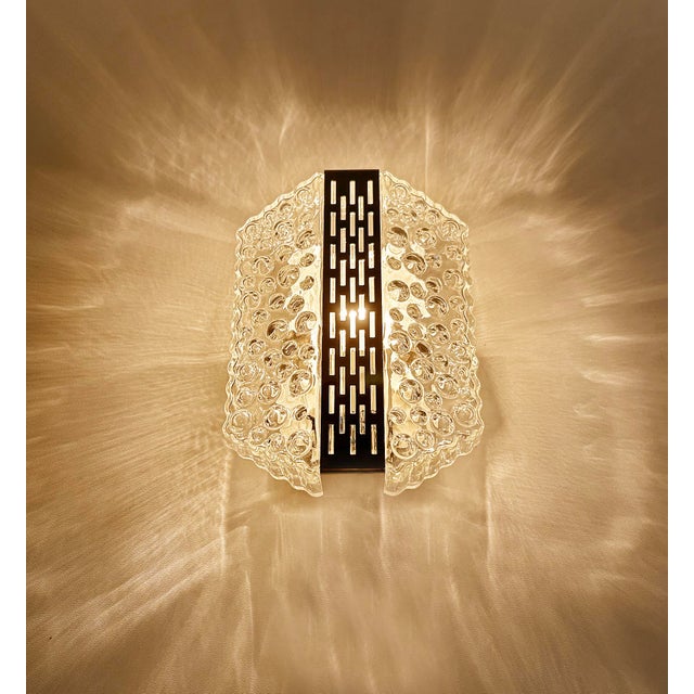 Vintage Bubble Glass and Chrome Sconces, 1970s, Set of 2 For Sale - Image 10 of 18