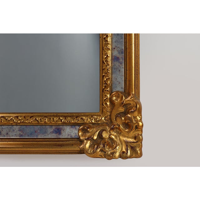 Belgium / 1950 / Mirror by Deknudt / Resin / Baroque Revival / Mid-Century Decorative A dramatic flourish of mid-century...