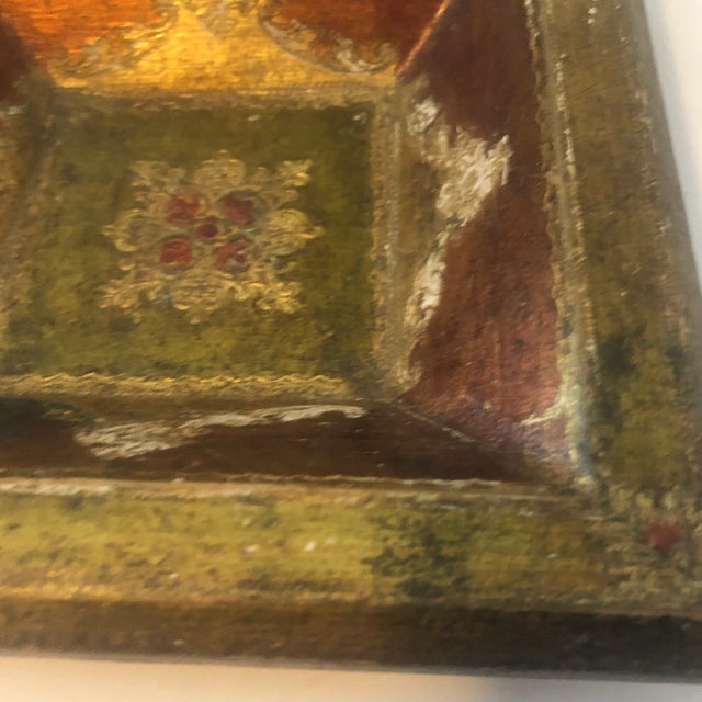 1940s 1940s Red and Gold Florentine Dresser Tray For Sale - Image 5 of 9