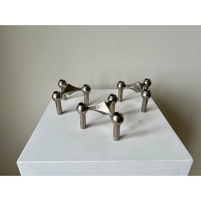 1960s Mid-Century Modular Candleholders by Stoff Nagel. Germany, 1960s, Set of 3 For Sale - Image 5 of 8