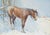 Realism Mid Century Horse in Winter Landscape by William Ernest Smyth For Sale - Image 3 of 6