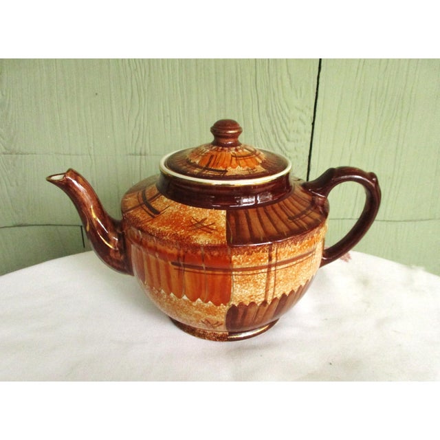 1930s Fabrica De Louca De Sacavem of Portugal Large Teapot and Lidded Sugar Bowl For Sale - Image 4 of 14