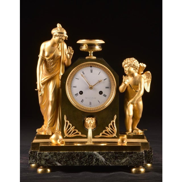 1800s Lefevre Empire Ormolu Marble Venus Clock – 1 Pc For Sale - Image 15 of 15