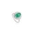 Boho Chic 8.8 Carat Emerald & Diamond Halo Silver Engagement Ring, Size 6 For Sale - Image 3 of 11