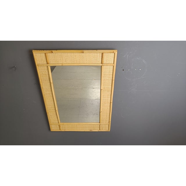 Mid-Century Bamboo Mirror attributed to Dal Vera, 1960s For Sale - Image 4 of 11