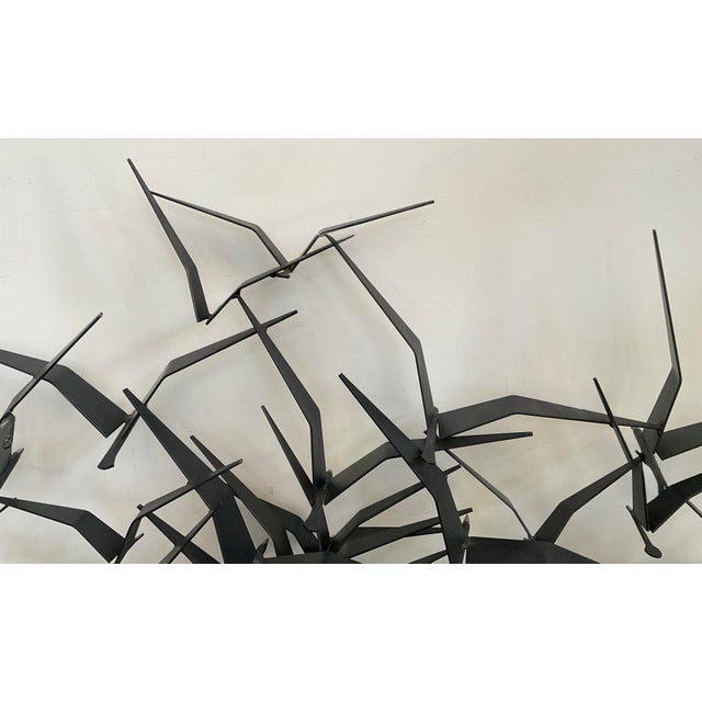 Mid-Century Modern C. Jeré "Flying Birds" Metal Wall Sculpture (1961) For Sale - Image 16 of 18