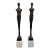 Late 20th Century Pair of Giacometti Style Male & Female Figural Sculptures on Marble Bases For Sale