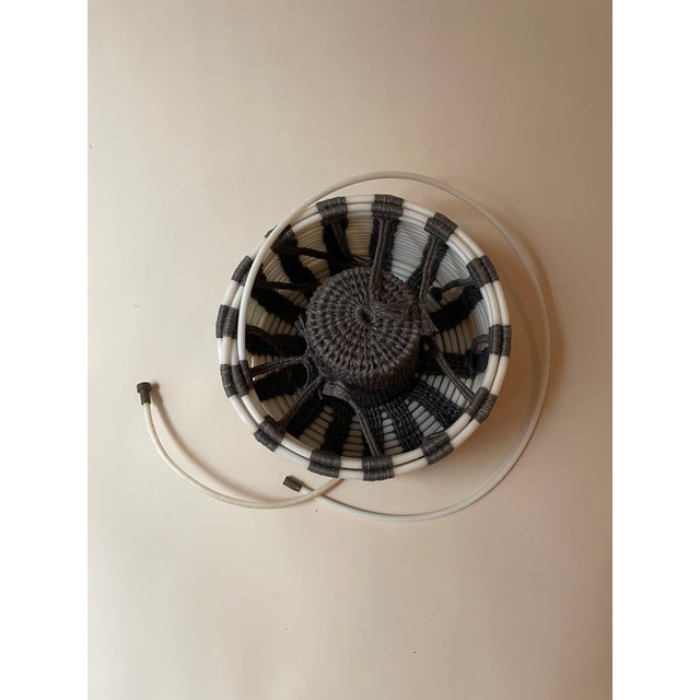 Textile Late 20th Century Vintage Artist Made Fiber Art Woven Sculpture in Grey and White With Cord For Sale - Image 7 of 8