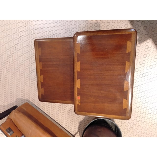 1970s Chestnut Bedside Tables, USA, Set of 2 For Sale - Image 5 of 11
