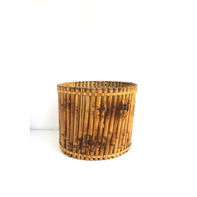 Wood Wicker Bamboo Planter Pot Holder Cachepot, 2 Avail, Circa Mid-Late 20th Century For Sale - Image 7 of 12