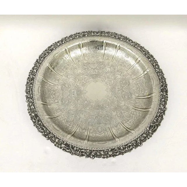 Traditional 1912 Ellis Barker Menorah Hallmark Silverplate Shallow Bowl For Sale - Image 3 of 10