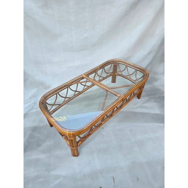 McGuire Mid 20th Century Rattan Coffee Table Attributed to McGuire For Sale - Image 4 of 9