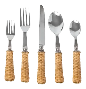 Basketweave Five Piece Flatware, Set of 5