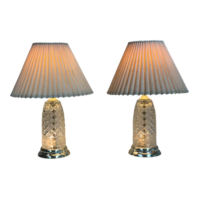 Crystal Clear Industries Double Light Table Lamps, Pair For Sale