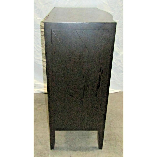 1970s French Art Deco Style Modern Two-Door Bar Cabinet With Diamond Inlay Pattern For Sale - Image 4 of 14