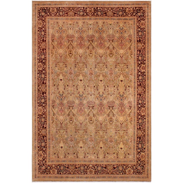 Elegant Pak-Persian Gold/Drk. Red Wool Rug - 9'0'' X 11'3'' For Sale - Image 9 of 9