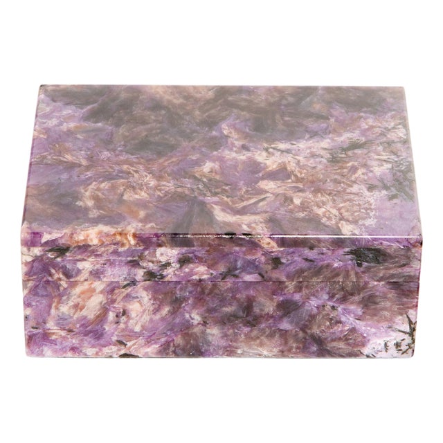 Mystic Elegance: Siberian Charoite Keepsake Box For Sale