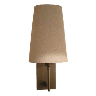 "Rosa" Wall Sconce in Smooth Bronze & Linen for Promemoria by Romeo Sozzi For Sale