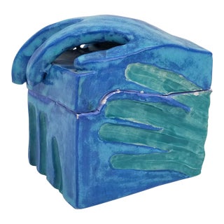 Signed Sculptural Ceramic Glaze Box For Sale