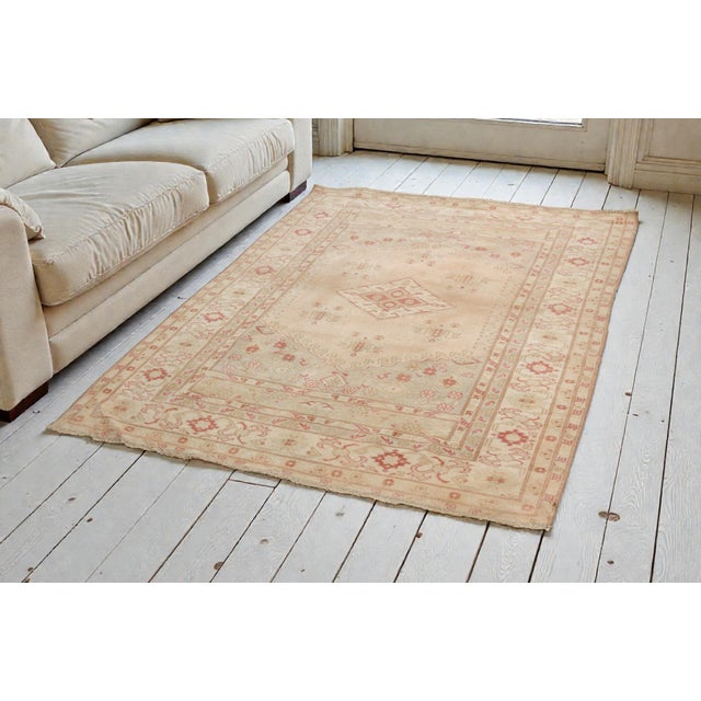 Textile Mid 20th Century Geometric Small Home Living Rug For Sale - Image 7 of 10