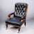 Victorian Black Leather Buttoned Back Armchair For Sale - Image 11 of 11