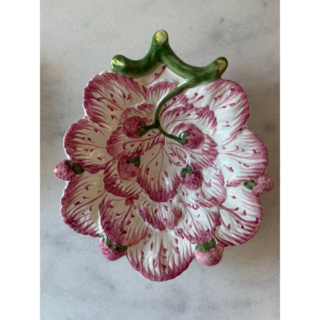 Mediterranean Vintage Neuwirth Majolica Strawberry Plates - a Pair For Sale - Image 3 of 8