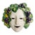 Vintage Italian Glazed Terracotta Bacchus Wall Mask For Sale