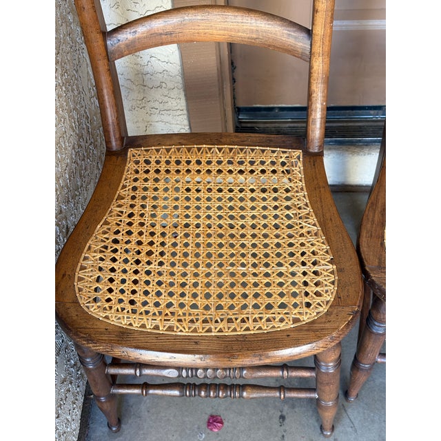 Early 20th Century Antique French Style Cane Seat Chairs - Set of 3 For Sale - Image 9 of 11
