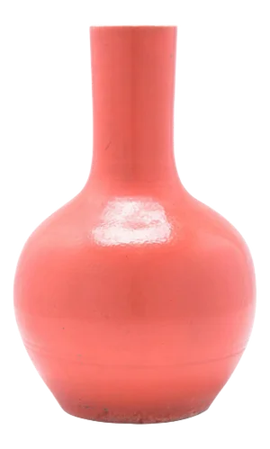 Persimmon Orange Bottleneck Vase