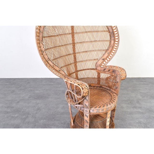 Mid-Century Modern Wicker Peacock Emmanuelle Chair from Kok Maison, 1970s For Sale - Image 11 of 16