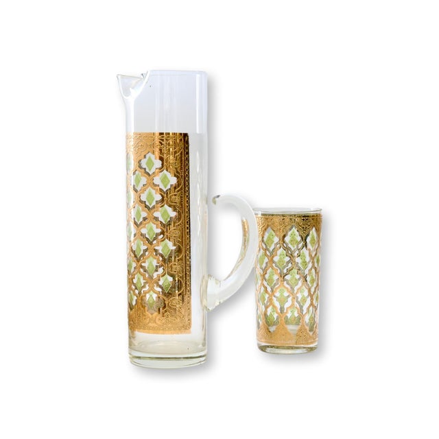 Mid 20th Century Mid Century Modern Culver Valencia Gilt Glassware Set, 11 Pieces For Sale - Image 9 of 10
