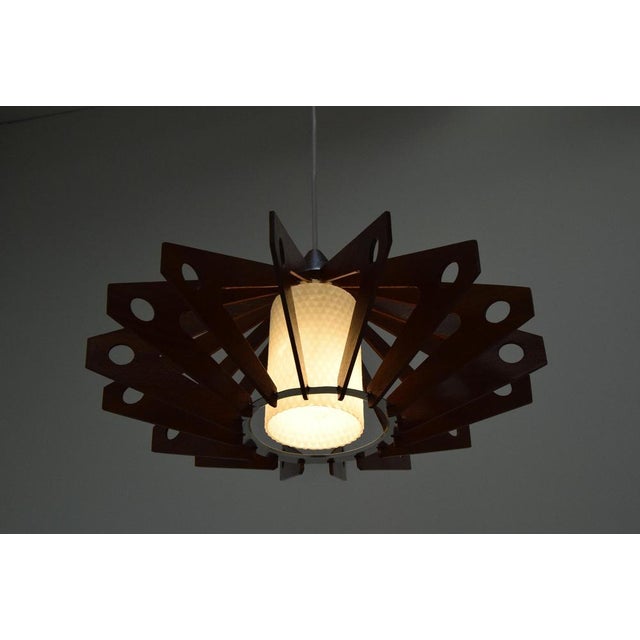 Mid-Century Wooden Pendant, Former Czechoslovakia, 1970s For Sale - Image 14 of 16
