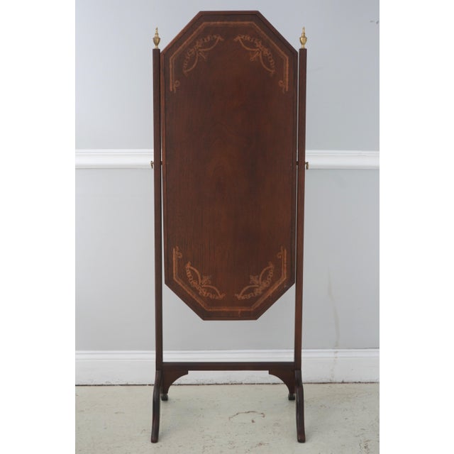 English Regency Style Mahogany Cheval Dressing Mirror For Sale - Image 10 of 11