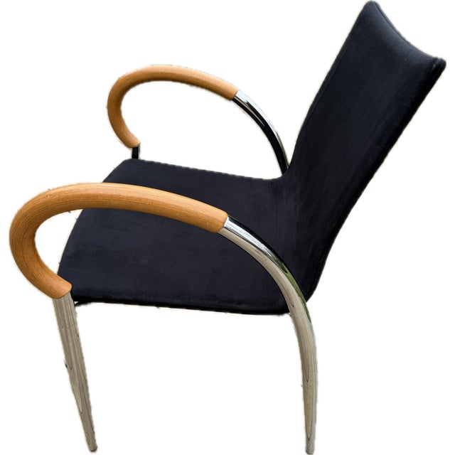 Set of 6 Mid Century Chrome and Wood Dining Chairs For Sale - Image 11 of 18