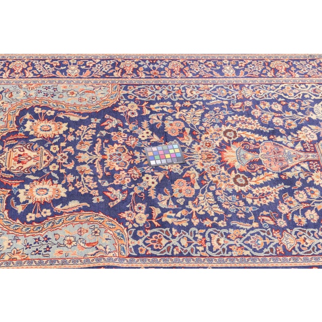 Semi-Antique Hand-Knotted Persian Kashan Rug 4'3" X 6'9" For Sale In Washington DC - Image 6 of 16