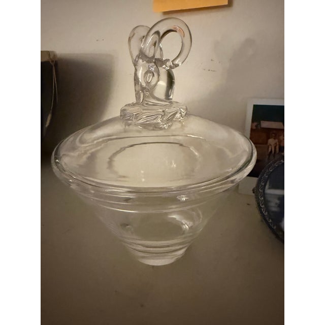 Stuben Steuben Glass Ram’s Head Covered Candy Dish For Sale - Image 4 of 4