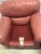 Animal Skin Late 20th Century Postmodern Overstuffed Leather Club Chair and Ottoman in Dusty Rose Leather by Leathercraft For Sale - Image 7 of 12