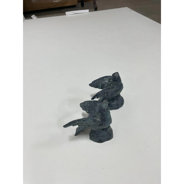 Dark Gray Pair of Late 20th Century Cast Iron Birds For Sale - Image 8 of 10