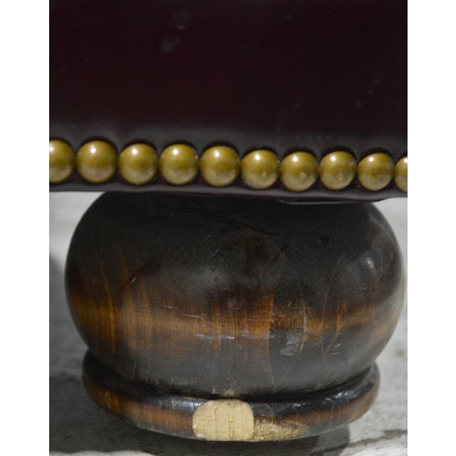 Wine Late 20th Century Hancock & Moore Fine Tufted Leather Sofa For Sale - Image 8 of 10