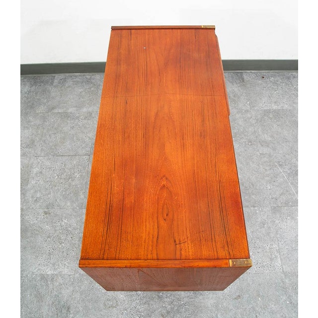Mid-Century Modern Mid Century Danish Modern End Table Side Entryway Teak 3 Drawers Wood Cabinet For Sale - Image 3 of 12