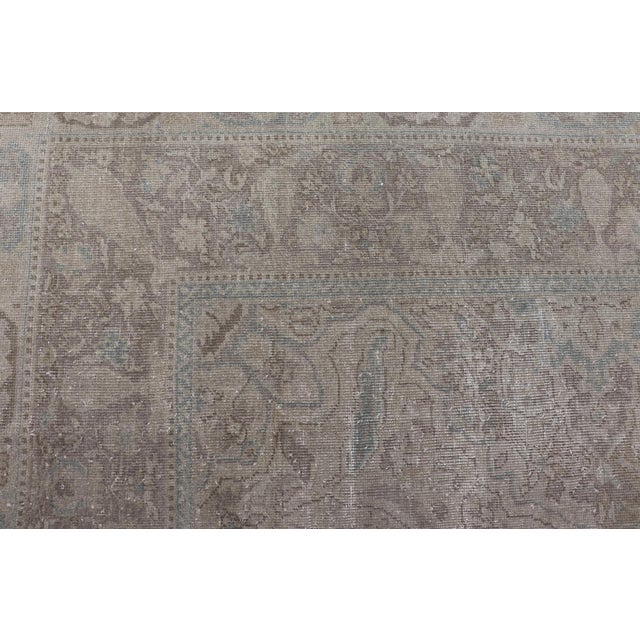 Early 20th Century Antique Turkish Oushak Rug in Mist Blue, and Soft Grey Tones 9'10 X 13'10 For Sale - Image 5 of 12