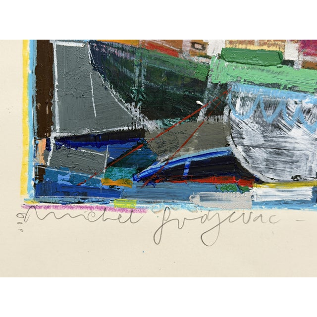 Michel Godjevac, Saint Tropez, 1982, Acrylic Painting on Paper For Sale - Image 4 of 7