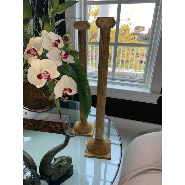 Vintage Roman Candlesticks Columns- a Pair For Sale - Image 4 of 7