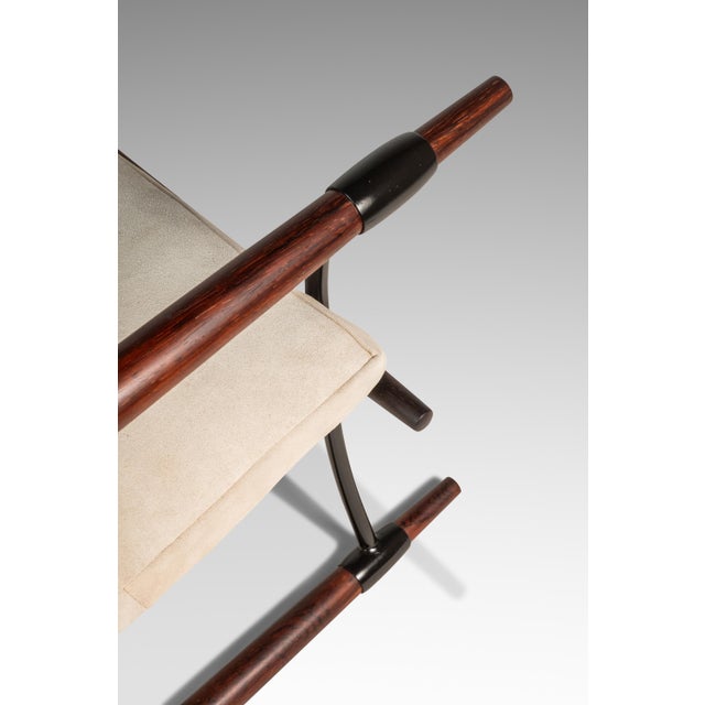 Rare Danish Modern Restored Stokke "Stick" Chair in Suede & Rosewood by Jens H. Quistgaard for Nissen Langaa, Denmark, C. 1960s For Sale - Image 17 of 18