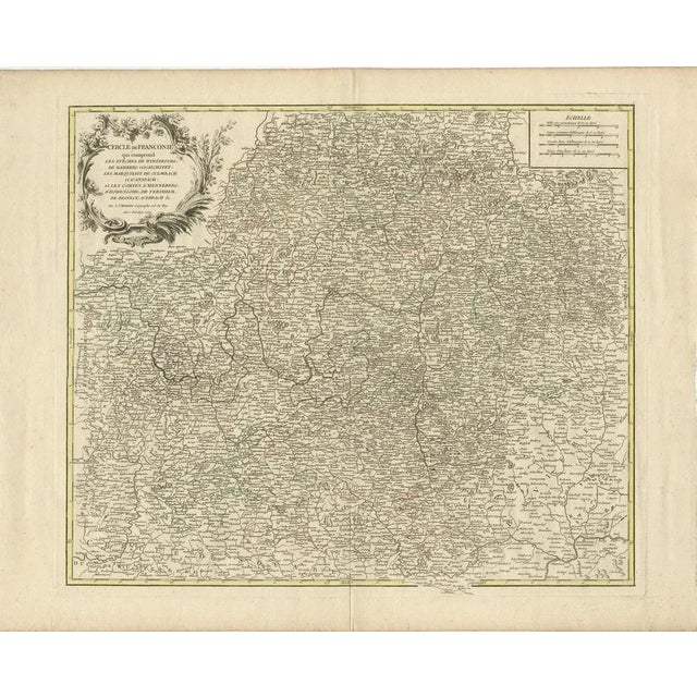 Antique map titled 'Cercle de Franconie (\.)'. Map of the Circle of Franconia, Germany. Centered on Bamberg, Wurtzburg and...