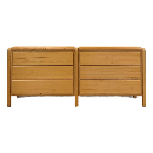 Custom Oak 6-Drawer Dresser Butcher Block Top Vintage Handcrafted Bedroom Piece For Sale