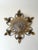 Metal German Gilt Wrought Iron and Textured Glass Flush Mount, 1970s For Sale - Image 7 of 13