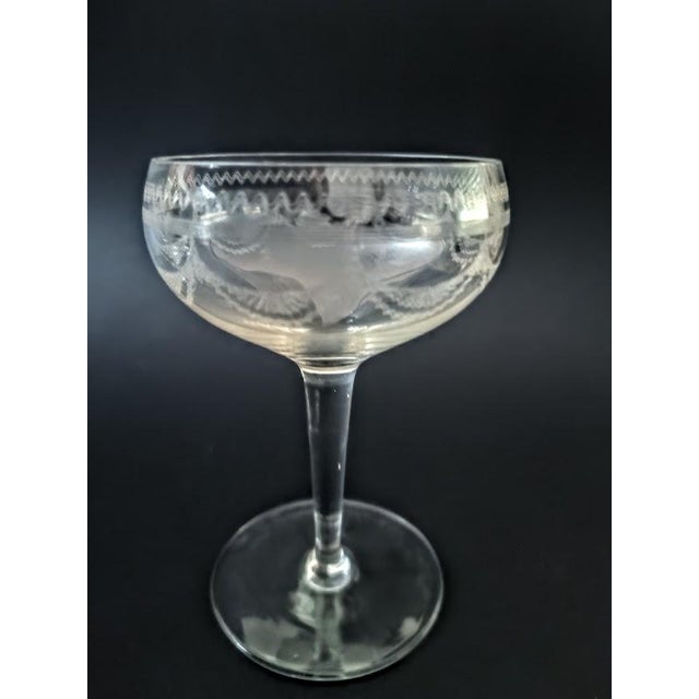 Crystal Champagne Glasses, 1890s, Set of 8 For Sale - Image 3 of 6