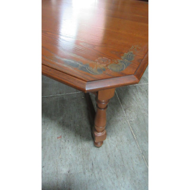 Farmhouse Rare Hitchcock Oak Coffee Table Farmhouse Designer For Sale - Image 3 of 7
