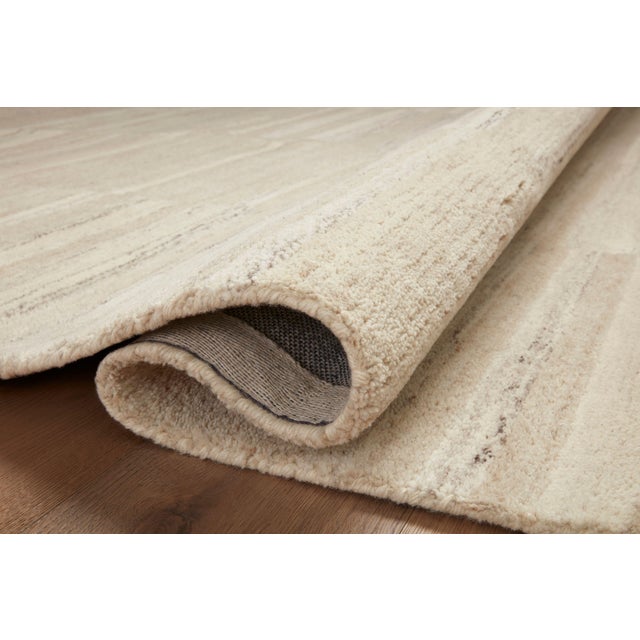 Contemporary Amber Lewis x Loloi Rocky Natural / Sand 18" x 18" Sample Rug For Sale - Image 3 of 6